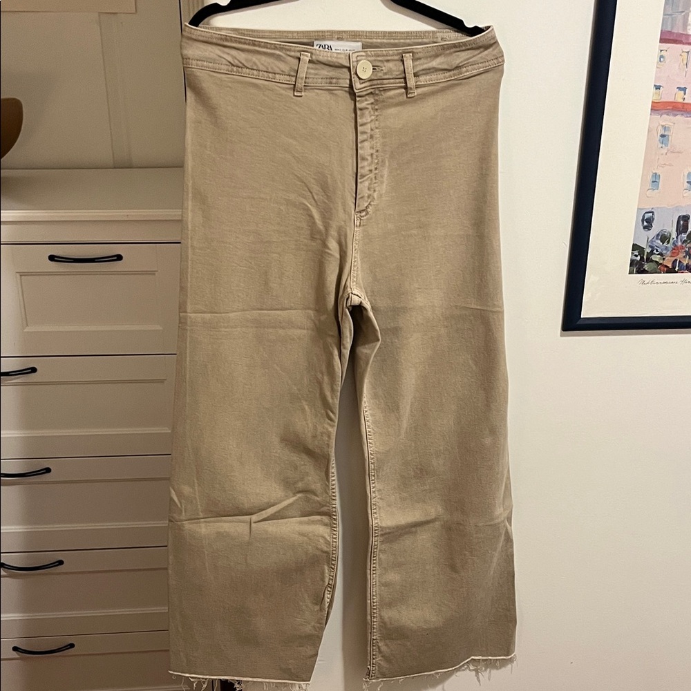 Zara Tan Wide Leg Pants